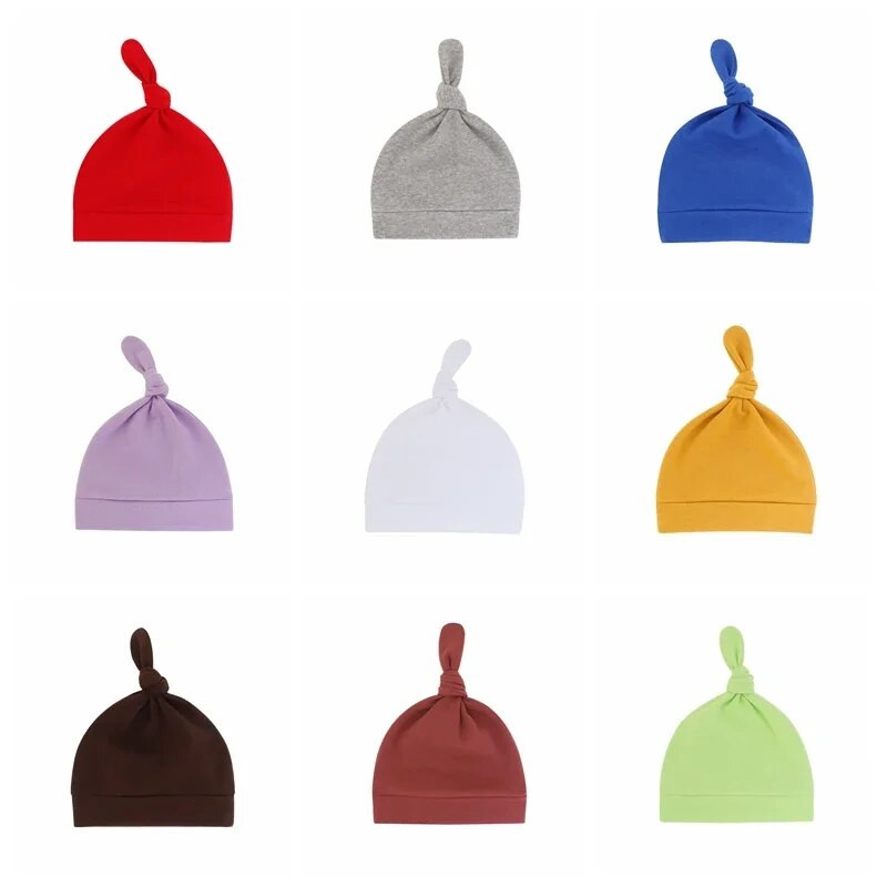 1 vnt. Graži rankų darbo mazginė mergaičių kepurė Patogi šilta medvilninė kūdikių dryžuota kepurė „pasidaryk pats“ drabužių puošyba naujagimių galvos apdangalai