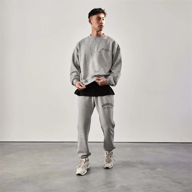 Pánske tepláky, športové oblečenie, bavlna, okrúhly výstrih, nadrozmerný sveter, mikina, tepláky, dvojdielna súprava, tréningové oblečenie