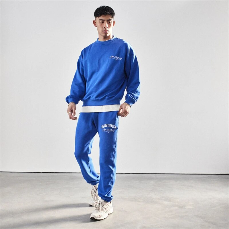 Pánske tepláky, športové oblečenie, bavlna, okrúhly výstrih, nadrozmerný sveter, mikina, tepláky, dvojdielna súprava, tréningové oblečenie