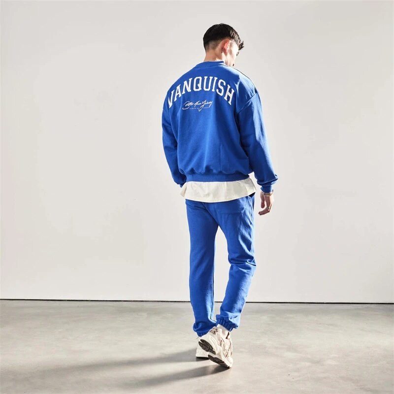 Pánske tepláky, športové oblečenie, bavlna, okrúhly výstrih, nadrozmerný sveter, mikina, tepláky, dvojdielna súprava, tréningové oblečenie