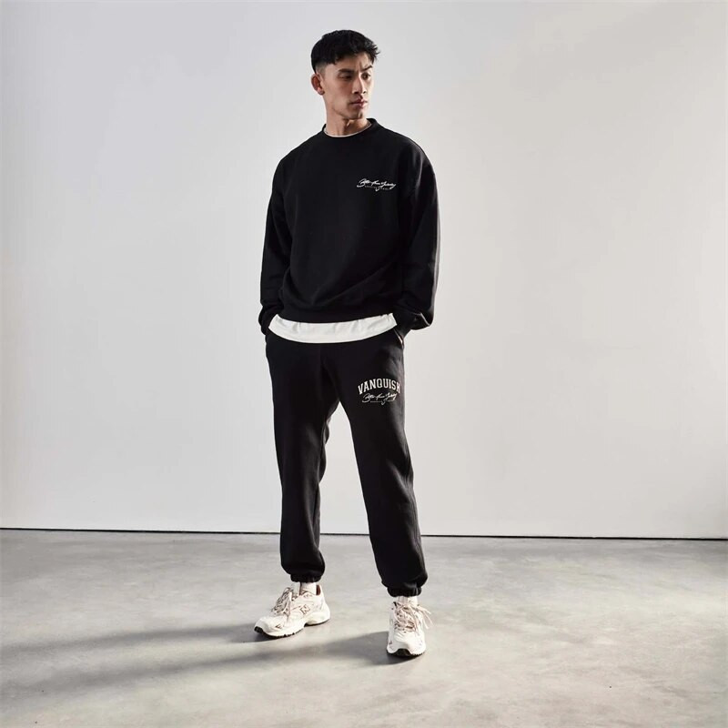 Pánske tepláky, športové oblečenie, bavlna, okrúhly výstrih, nadrozmerný sveter, mikina, tepláky, dvojdielna súprava, tréningové oblečenie