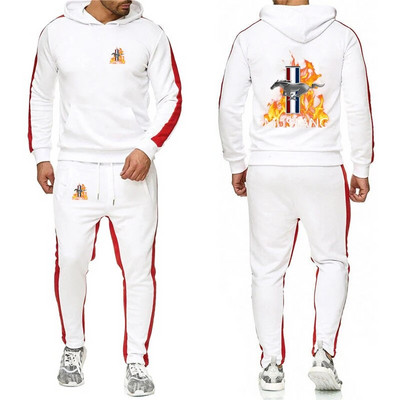 Mustang 2023, primăvară și toamnă, stil nou, pentru bărbați, de culoare uni, seturi de pantaloni de trening, jachete Harajuku, costume sportive confortabile