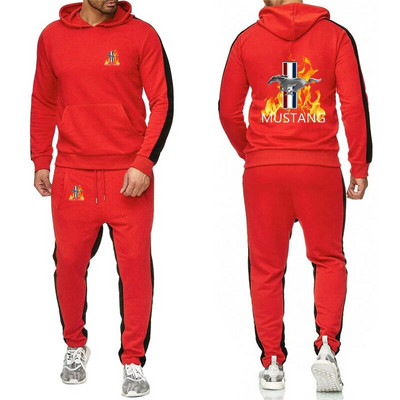 Mustang 2023, primăvară și toamnă, stil nou, pentru bărbați, de culoare uni, seturi de pantaloni de trening, jachete Harajuku, costume sportive confortabile