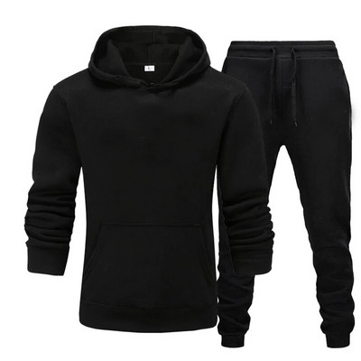 Set de pulovere sport pentru bărbați, de culoare solidă, îmbrăcăminte sport pentru bărbați, pulover, cu șnur elastic, pulover + set de pantaloni din două piese