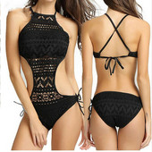 Costum de baie sexy dintr-o singură piesă pentru femei, cu scobitură din dantelă, cu monokini florale