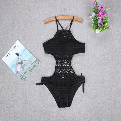 Costum de baie sexy dintr-o singură piesă pentru femei, cu scobitură din dantelă, cu monokini florale