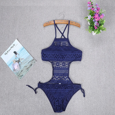 Costum de baie sexy dintr-o singură piesă pentru femei, cu scobitură din dantelă, cu monokini florale