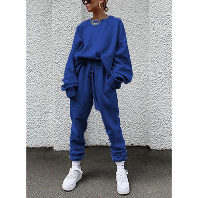 Set de 2 piese de modă supradimensionat pentru femei Set de hanorace pentru femei, costum sport, hanorac, toamnă, iarnă, îmbrăcăminte sportivă, seturi de alergare