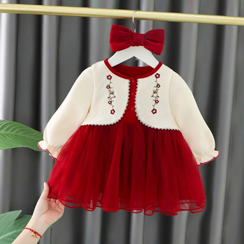 Пролетна есенна модна рокля за момичета Есенна модна рокля за момичета 1-3 години Детска рокля на принцеса за момичета Дрехи за бебета