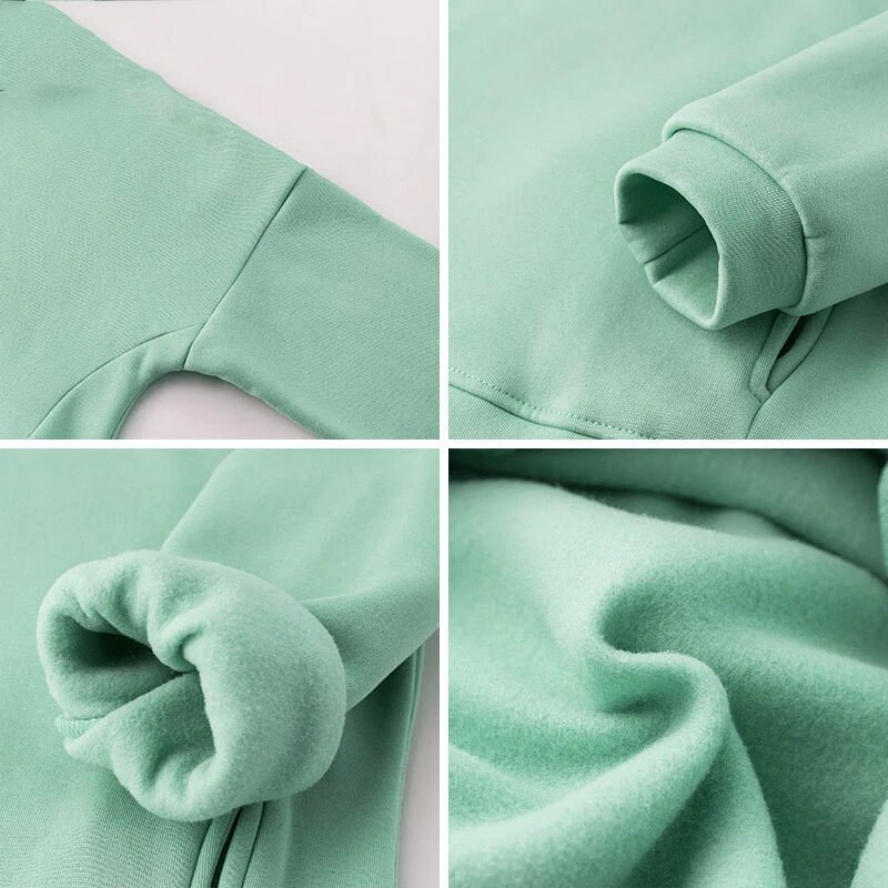 Moteriškas sportinis kostiumas laisvalaikio kūno rengybai su gobtuvu ilgomis rankovėmis sportinis kostiumas rudens žiemos šiltas džemperis Megztiniai ilgos kelnės, vilnos 2 dalių rinkiniai