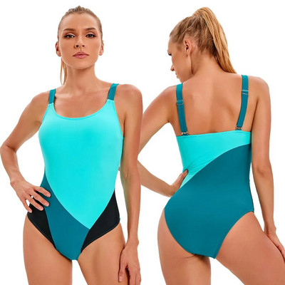 Dámske plavky AGELICALOVE Patchwork Sport s fixáciou bruška, jednodielne plavky, monokini, brazílske plavky, bazén, plážové oblečenie.