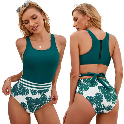 Dámske plavky AGELICALOVE Patchwork Sport s fixáciou bruška, jednodielne plavky, monokini, brazílske plavky, bazén, plážové oblečenie.