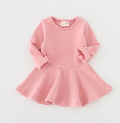 Toamnă iarnă rochie cu mânecă lungă pentru fetițe, frunze de lotus, fetiță, aniversare, îmbrăcăminte pentru bebeluși, nou-născut, rochie pentru copii mici, pânză casual