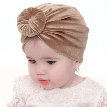 Νεογέννητο καπέλο τουρμπάνι με λεοπάρ στάμπα βελούδινο μεγάλο περιτύλιγμα κεφαλής για κοριτσάκια Χειμερινό φθινόπωρο ζεστό καπέλο Παιδικό καπέλο ντόνατ Παιδικό καπέλο