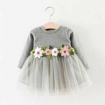 Βρεφικά κοριτσίστικα φόρεμα με δαντέλα Floral νεογέννητα παιδικά κουκκίδες φορέματα για κοριτσίστικα ρούχα χαριτωμένα πριγκίπισσα γαμήλια πάρτι παιδικά ρούχα