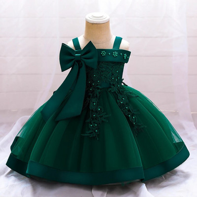 Rochie de Crăciun pentru fetițe, nou-născut, botez, rochii de petrecere prințesă, mâneci din dantelă, haine pentru fetiță, rochie de mireasă de 1 an.