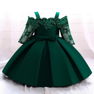 Rochie de Crăciun pentru fetițe, nou-născut, botez, rochii de petrecere prințesă, mâneci din dantelă, haine pentru fetiță, rochie de mireasă de 1 an.