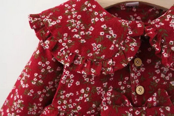 Φόρεμα για νεογέννητα κοριτσάκια Παιδικά ρούχα μακρυμάνικα φλοράλ φιόγκοι για βρεφικά ρούχα Φορέματα πριγκίπισσας 1ων γενεθλίων