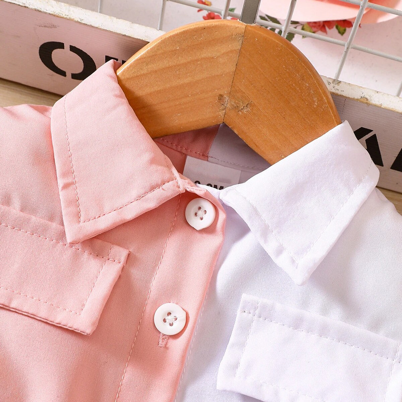 Prowow 3-24M mergaičių suknelės ilgomis rankovėmis rudeniškai rožinė balta raištinio diržo suknelė mergaitei naujagimio drabužėliai