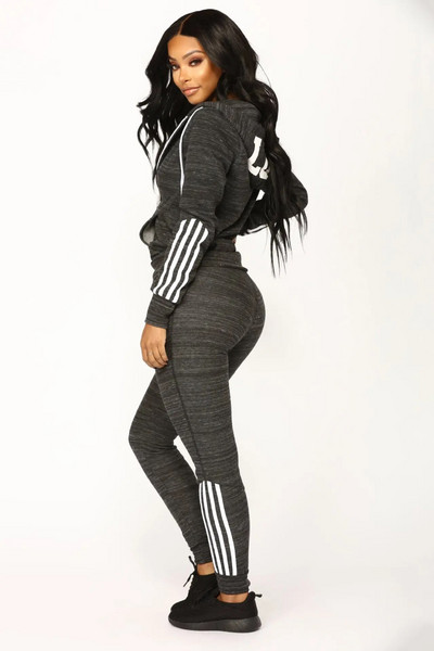 Trening pentru femei de primăvară îmbrăcăminte sport cu mânecă lungă cu fermoar hanorace cu glugă hanorac+pantalon alergare jogger set de antrenament casual costum sport