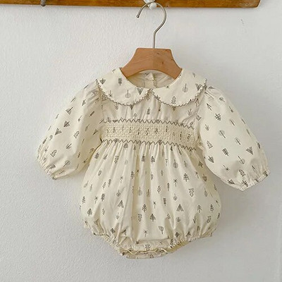 Toamnă, primăvară, haine pentru fetițe, body pentru bebeluși + pălărie din bumbac, broderie cu flori, cu mânecă lungă, salopetă pentru fetiță nou-născută