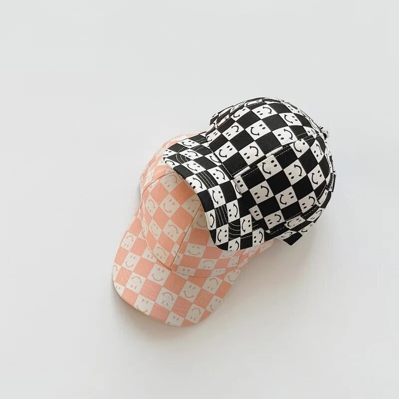 Pălării pentru bebeluși de primăvară, vară, cu model de zâmbet, șapci de baseball în carouri pentru copii, băieți, fete, bumbac, copii, pălărie de soare