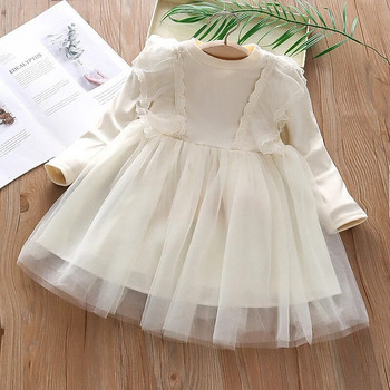 Παιδικό Φόρεμα Πριγκίπισσας Νήπιο Κοριτσίστικα Ρούχα Ανοιξιάτικα Φθινοπωρινά Μακρυμάνικο Διχτυωτό Βρεφικό Φόρεμα Παιδική Στολή Vestidos 1-5 ετών