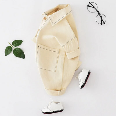 Kombinezonai kūdikiams be maišelio Pavasario ir rudens japonų ir korėjiečių versijos mergaičių šliaužtinukai vaikiški rūbai berniukui šliaužtinukai džinsiniai drabužiai