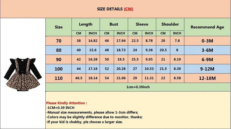 Naujagimio mergaičių šliaužtinukų suknelė ilgomis rankovėmis leopardo suknelės su spyruokliniais ir rudeniniais drabužėliais 0–18 mėnesių mergaitei
