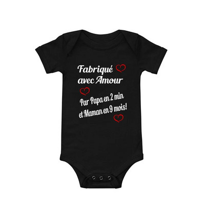 Făcut cu dragoste Tată în 2 minute și mama în 9 luni Body pentru bebeluși Salopetă amuzantă pentru nou-născut Haine de vară Cadouri de duș pentru sugari