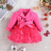Costum nou-născut Rochie flori plasă fluture petrecere modă prințesă rochie pentru bebeluș cadou de aniversare de Crăciun rever haine pentru copii