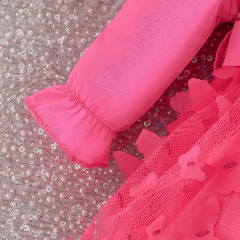 Naujagimio kostiumas Suknelė Gėlės tinklinis drugelis Mados vakarėlis Mažosios princesės kūdikio suknelė Kalėdų gimtadienio dovana atvartas Vaikiški drabužiai