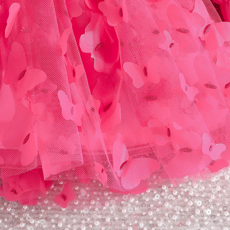 Naujagimio kostiumas Suknelė Gėlės tinklinis drugelis Mados vakarėlis Mažosios princesės kūdikio suknelė Kalėdų gimtadienio dovana atvartas Vaikiški drabužiai