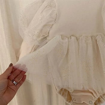 Πριγκίπισσα Βρεφικό Φόρεμα Νεογέννητο Χειμώνα Άνοιξη Βρεφικά Ρούχα Μακρυμάνικο Τούλι Φόρεμα 1ου Γενεθλίου για κοριτσάκι