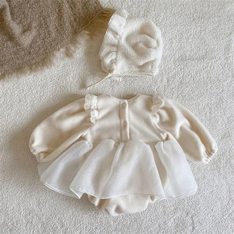 Princesės kūdikio suknelė naujagimiui žiemos pavasario mergaičių suknelė Drabužiai ilgomis rankovėmis tiulis 1-ojo gimtadienio suknelė mergaitei