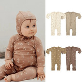 Noua moda primavara toamna imbracaminte pentru bebelusi salopete cu fermoar pijamale cu maneca lunga 0-24 m nou-nascut baietel fetita salopeta din bumbac haine pentru sugari