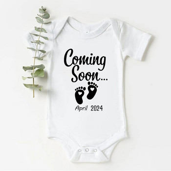 Baby Soon 2024 / 2023 Ανακοίνωση για μωρά Νεογέννητο κορμάκι Καλοκαιρινό μωρό αγόρια για κορίτσια Εγκυμοσύνη αποκαλύπτει Ropa Jumpsuit Outfits