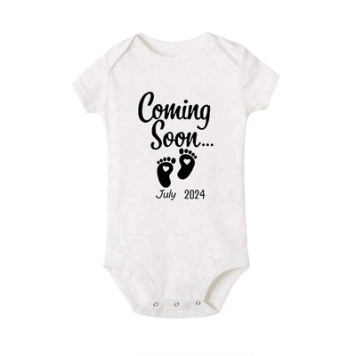 Baby Coming Soon 2024 / 2023 Anunț pentru bebeluși Body nou-născut Vară Bebeluși Băieți Fete Sarcina Reveal Ropa Salopete ținute