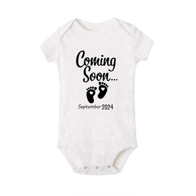Baby Coming Soon 2024 / 2023 Anunț pentru bebeluși Body nou-născut Vară Bebeluși Băieți Fete Sarcina Reveal Ropa Salopete ținute
