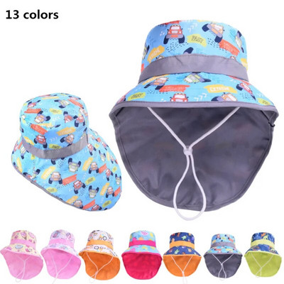 Νέο 2022 Ανοιξιάτικο Καλοκαίρι Βαμβακερό καπέλο για βρεφικά ξαπλώστρες για κορίτσια Αγόρια Καπέλο παιδικού κουβά για παιδιά εξωτερικού χώρου Καπέλο ψαρά με προστασία UV Καπέλο παραλίας