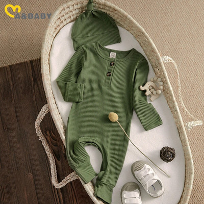 ma&baby 0-18M Infant Newborn Baby Jumpsuit Knit Boy Girl Romper + Hat  Autumn Spring Toddler Baby Clothing Outfits