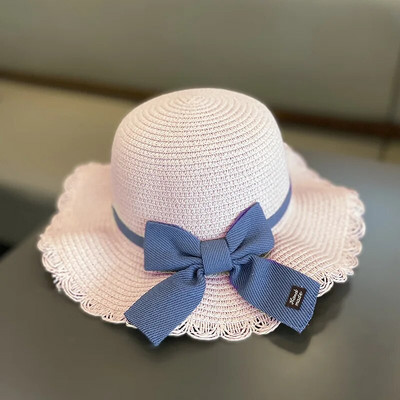 Vară Copii Fată Pălărie de paie cu fund cu geantă Bebeluş Pescar Şapcă de soare Bonnet Copii Palarie Panama de plajă pentru fete