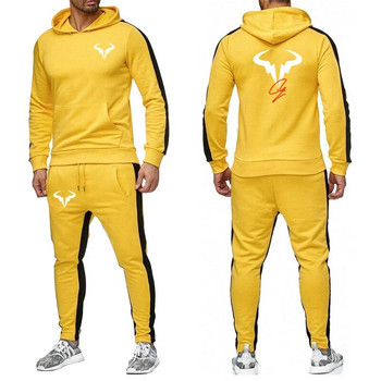 Рафаел Надал тенисист 2023 г. Мъжки нови пролетни и есенни комплекти суичър с качулка Спортни панталони Спортно бягане Удобен едноцветен костюм