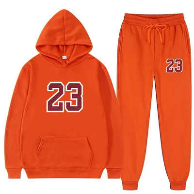 Set două piese Trening casual din lână femei iarna 2021 Seturi pentru damă hanorac supradimensionat cu glugă cu mânecă lungă pantaloni sport Costum de damă