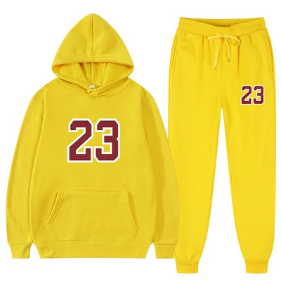 Set două piese Trening casual din lână femei iarna 2021 Seturi pentru damă hanorac supradimensionat cu glugă cu mânecă lungă pantaloni sport Costum de damă