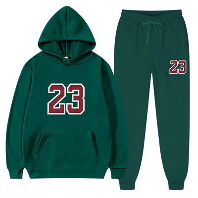 Set două piese Trening casual din lână femei iarna 2021 Seturi pentru damă hanorac supradimensionat cu glugă cu mânecă lungă pantaloni sport Costum de damă