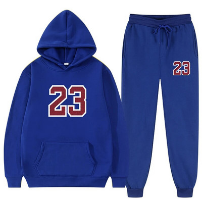 Set două piese Trening casual din lână femei iarna 2021 Seturi pentru damă hanorac supradimensionat cu glugă cu mânecă lungă pantaloni sport Costum de damă