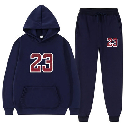 Set două piese Trening casual din lână femei iarna 2021 Seturi pentru damă hanorac supradimensionat cu glugă cu mânecă lungă pantaloni sport Costum de damă