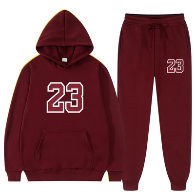 Set două piese Trening casual din lână femei iarna 2021 Seturi pentru damă hanorac supradimensionat cu glugă cu mânecă lungă pantaloni sport Costum de damă
