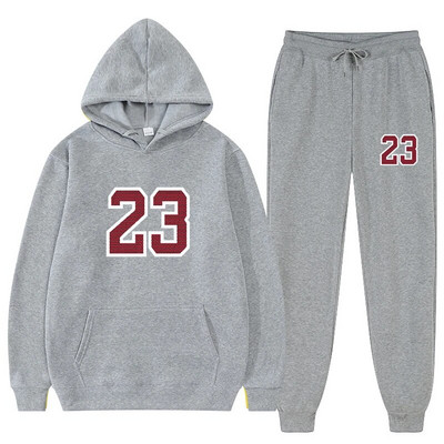 Set două piese Trening casual din lână femei iarna 2021 Seturi pentru damă hanorac supradimensionat cu glugă cu mânecă lungă pantaloni sport Costum de damă